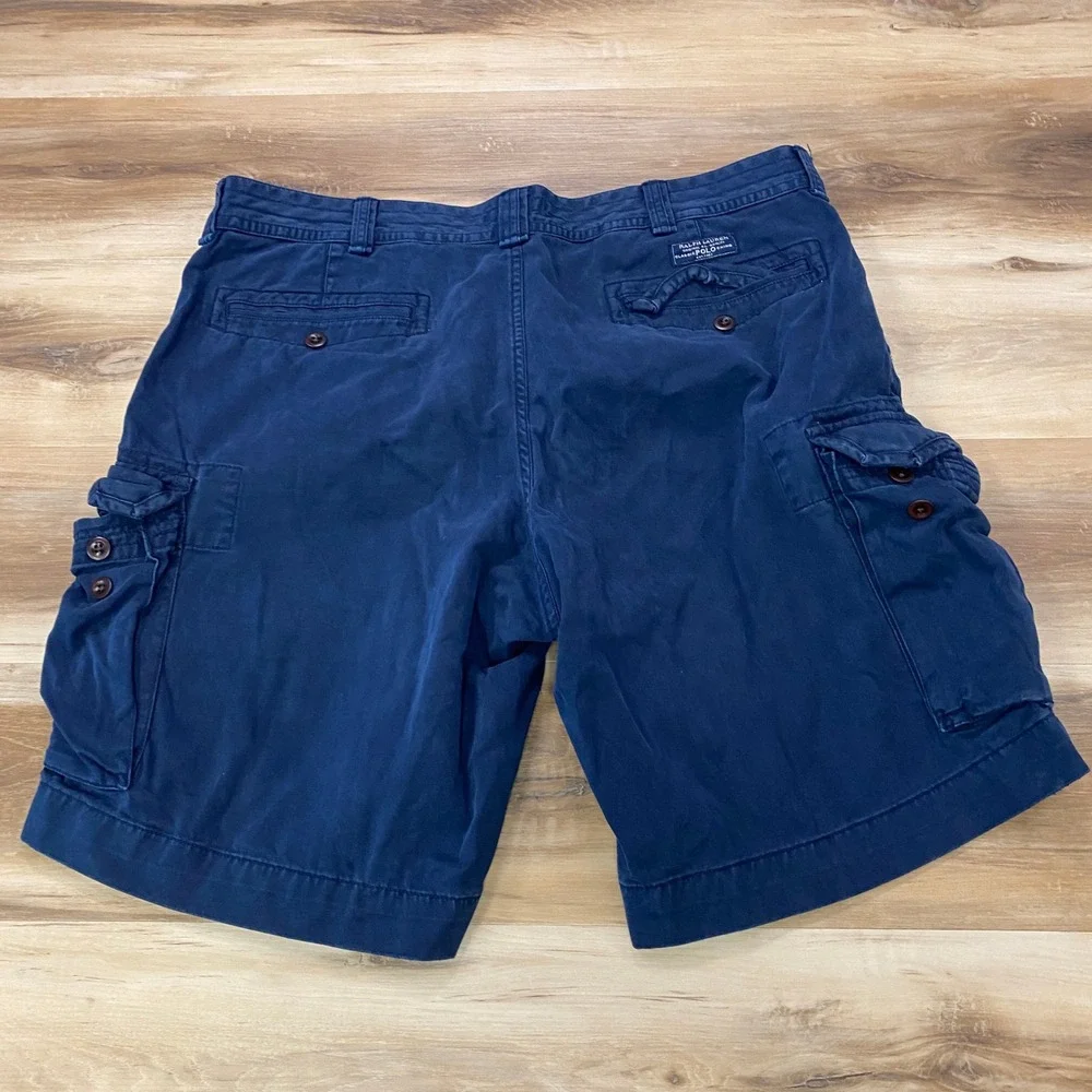 Polo Ralph Lauren Cargo Shorts 40 Mens Classic Chino Cotton Relaxed Navy Blue